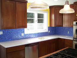 Then you'll appreciate this one of a kind backsplash created by brown house design. Color Scheme For The New Kitchen Dark Cabinets White Counters Cobalt Blue Mosaic Backsplash Ye Green Kitchen Backsplash Blue Backsplash Blue Kitchen Tiles