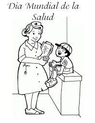 Diviértete utilizando los dibujos con imágenes de enfermeras para colorear y pintar apropiados para actividades infantiles. Dia Mundial De La Salud Para Colorear Pintar Coloring Pages For Kids Coloring Pages Coloring For Kids
