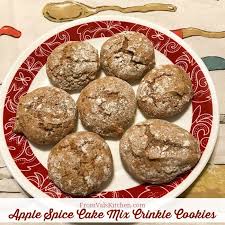 Apple Spice Cake Mix Crinkle Cookies Recipe From Val S Kitchen Spice Cake Mix Apple Spice Cake Cake Mix
