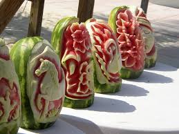 Cut a small, thin, flat piece from the bottom of the watermelon to provide a stable base for carving. Carving Fruit Summer Recipes Watermelon Baskets