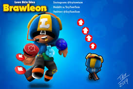 Official stated names are shown in orange and names that apt to the skins (no official name stated) to it will be shown in blue. Leon Skin Idea Brawleon Brawlstars