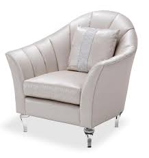 Studio Maritza Gray Channel Back Chair Aico Furniture Furniture Michael Amini Furniture
