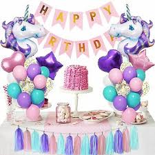 Suministros Para Fiestas De Unicornio Decoracion Cumpleanos Globos Banner Ninas 797112521225 Ebay
