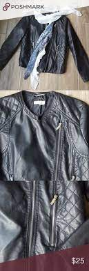 Calvin Klein Faux Leather Moto Jacket Euc Faux Leather Moto Jacket Leather Jacket Clothes Design