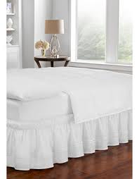 Adhere the velcro adhesive to the bed frame first by peeling the protective strip and pressing it firmly to the frame. Easy Fit Adjustable Baratta Stitch Embroidered Bed Skirt Belk