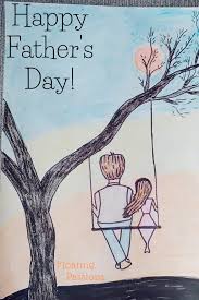 Father S Day Drawing With Pencil Sketch For Beginners Father And Daughter Swing Drawing Sketch Father S Day Drawings Doodle Art Designs Mini Drawings