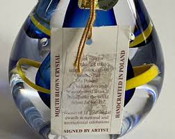 Buy Stunning Vintage Polish Adam Jablonski Lead Crystal Paperweight Signed  by Artist Online in India