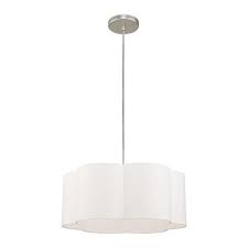 Livex Lighting Chelsea 1 Light Brushed Nickel Pendant With Off White Fabric Hardback Shade 52155 91 The Home Depot In 2020 Livex Lighting Small Pendant Lights Light