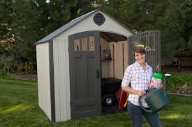 Metal shed accommodates lots of lawn and garden tools and equipment, helping you safely store seasonal items when not in use. Lifetime Blog The Newest Lifetime Shed Family Member