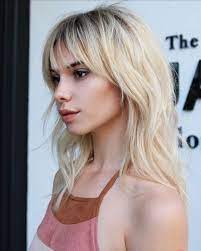 Medium Length Messy Hair With Piecey Bangs Medium Hair Styles Fine Straight Hair Hair Styles