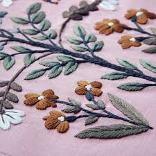 Everything you need to start embroidery right away. Floral Flowers Hand Embroidery Details Diana Vingert Hand Embroidery Embroidered Art Embroidery Art
