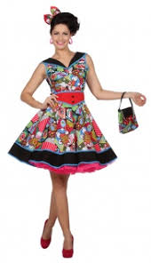 Welche kriterien es bei dem bestellen seiner rock kostüm damen zu analysieren gilt. 50er Jahre Kostum Damen Kleid Rock N Roll Pop Art Damenkostum Karneval Fasching Kaufen Bei Kl Handel Gmbh