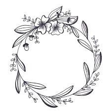 Floral Wreath Wreath Drawing Wreath Tattoo Flower Drawing