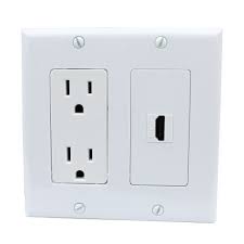 Brand New 15 Amp Power Outlet And 1 Port Hdmi Decora Type Wall Plate White Plates On Wall Wall Outlets Power Outlet