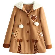 Amazon Com I Youth Womens Cute Fleece Pea Coat Hooded