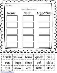 Some of the worksheets for this concept are parts of speech nouns verbs, nouns and verbs work, noun, first grade, noun verb adjective adverb review practice, noun phrases work, nouns at school, nouns pronouns and adjectives. Free Sorting Sheet Nouns Verbs Adjectives First Grade Writing Nouns And Verbs Worksheets