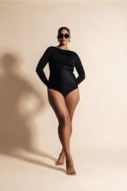 Black Long Sleeve Swim Wrap Top | Coverup Women's Rashie – Baiia Swimwear