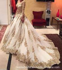 Bis die goldene tapete zum skandal. China Gold Spitze Brautkleider Lange Armel Arabisch Brautkleider W15224 Kaufen Hochzeitskleid Auf De Made In China Com