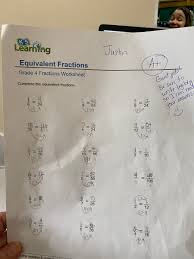 The worksheet shows the same notation and the same idea as the video and the lesson. K5 Learning Grade 4 Equivalent Fractions