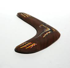 Wooden Boomarang Hand Painted By Australian Aborigonals From Etsy Hand Painted Wooden Boomerang Wooden