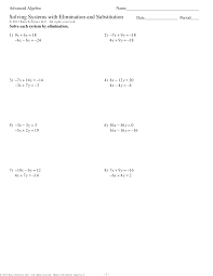 Solve quadratic equations and systems, and determine roots or a higher order solve each equation by using the indicated method. Http Mshartleysroom Weebly Com Uploads 2 7 3 6 27360631 Solvingsystemseliminationandsubstitution Ww Pdf
