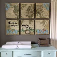 Add shelves, rugs, wall art and more to their space to make your home look rejuvenated and lively. Travel Nursery The Map Is World Market The Word Art Done By Ohhicreative Travel Themed Room Travel Nursery Baby Boy Nurseries