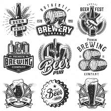 Set Emblems With Beer Objects Craft Beer Logo Brewery Logos Beer Logo Design