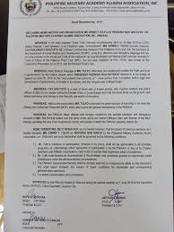 A hacerse efectivo inmediatamente, usted es persona no grata en lancer. Gma News The Philippine Military Academy Alumni Facebook