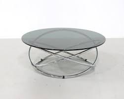 Chrome glass round coffee table. Italian Chrome Smoked Glass Coffee Table 1960s For Sale At Pamono