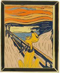 The Scream Parody Disney Mickey Mouse Pluto Famous Artwork Art Art Parody