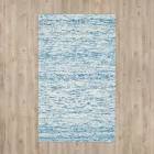 Nasir Abstract Handmade Flatweave Wool Blue Area Rug Wrought Studio