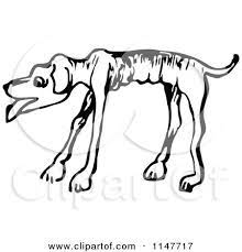 Royalty free clipart illustration of a retro vintage black and white emaciated dog. Clipart Of A Retro Vintage Black And White Emaciated Dog Royalty Free Vector Illustration By Prawny Vintage 1147717