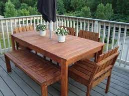 This simple outdoor dining table was made with plans from. Simple Outdoor Dining Table Mesas De Jantar Ao Ar Livre Jantar Ao Ar Livre Patio Diy
