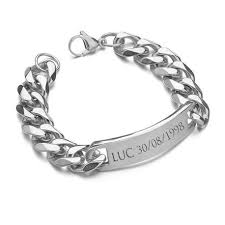 Bracelet gourmette de plaqué argent 925 20 cm 8mm mixte homme femme. Le Prenom De Votre Amoureux Sur Un Jolie Gourmette Homme