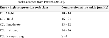 1 The Continental European Classification For Knee High Graduated Download Table