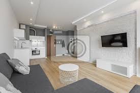 Elegant wohnzimmer mit küche from küche im wohnzimmer. Offenes Wohnzimmer Mit Kuche Leinwandbilder Bilder Appartment Couchtisch Kuchenzeile Myloview De