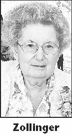 RUTH ZOLLINGER Obituary (2012)
