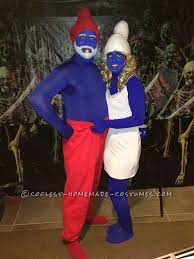 Diy papa smurf costume diy smurfette costumehomemade 50 Coolest Homemade Smurfs Costumes For Halloween