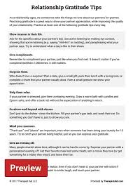 Relationship Gratitude Tips Worksheet Therapist Aid Relationship Relationship Tips Therapy Worksheets