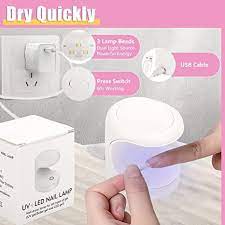 Yokilly Mini lámpara de uñas LED UV, luz UV para uñas de gel, pequeño  portátil de 16 W, secador de uñas profesional, terapia USB, luz solar UV  para un solo dedo, herramientas