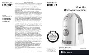 Homedics® warm and cool mist ultrasonic humidifier; Homedics Uhe Cm45 User Manual Manualzz