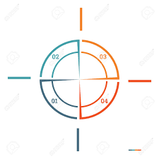 Infographic Pie Chart Template Colourful Circle From Lines With