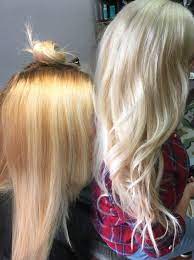 Color Correction Uneven To Bombshell Blonde Bleached Hair Hair Color Techniques Blonde Hair At Home