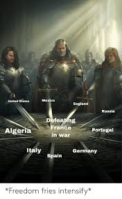 The majority of each squad has to be under 23, with the french youngsters one of the favourites to win the gold medal. Mexico United States England Russia Defeating France Algeria Portugal In War Italy Germany Spain Freedom Fries Intensify England Meme On Me Me
