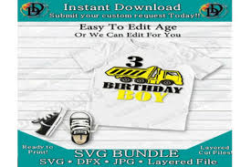 Download Download Birthday Boy Svg Dump Truck 3rd Birthday Three Happy Birthday Free
