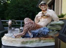 Nymphenburg Figur 034 Syrinx Blasender Faun Pan 034 Entwurf Peter Simon Lamine Kunstgeschichte Kunstwerke Kunst