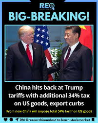 China has announced a slew of countermeasures against tariffs imposed by  United States President Donald Trump, including additional tariffs of 34  percent on all goods and curbs on the export of some