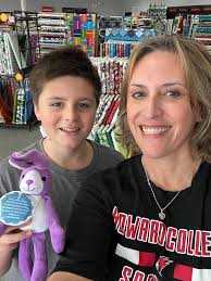 We found the bunny at Quilting Quarters in San Angelo!