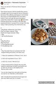 Famous Amos Cookies Thermomix Cookie Recipes Thermomix Thermomix Recipes Famous Amos Cookie Recipe