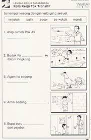 Kata kerja tersebut merupakan kata kerja yang mesti diikuti objek di belakangnya. Image Result For Latihan Kata Kerja Tahun 1 Pemahaman Membaca Pendidikan Belajar
